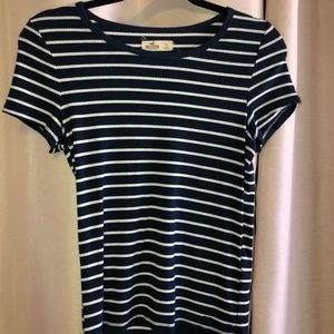 Hollister: Navy Blue Striped Shirt